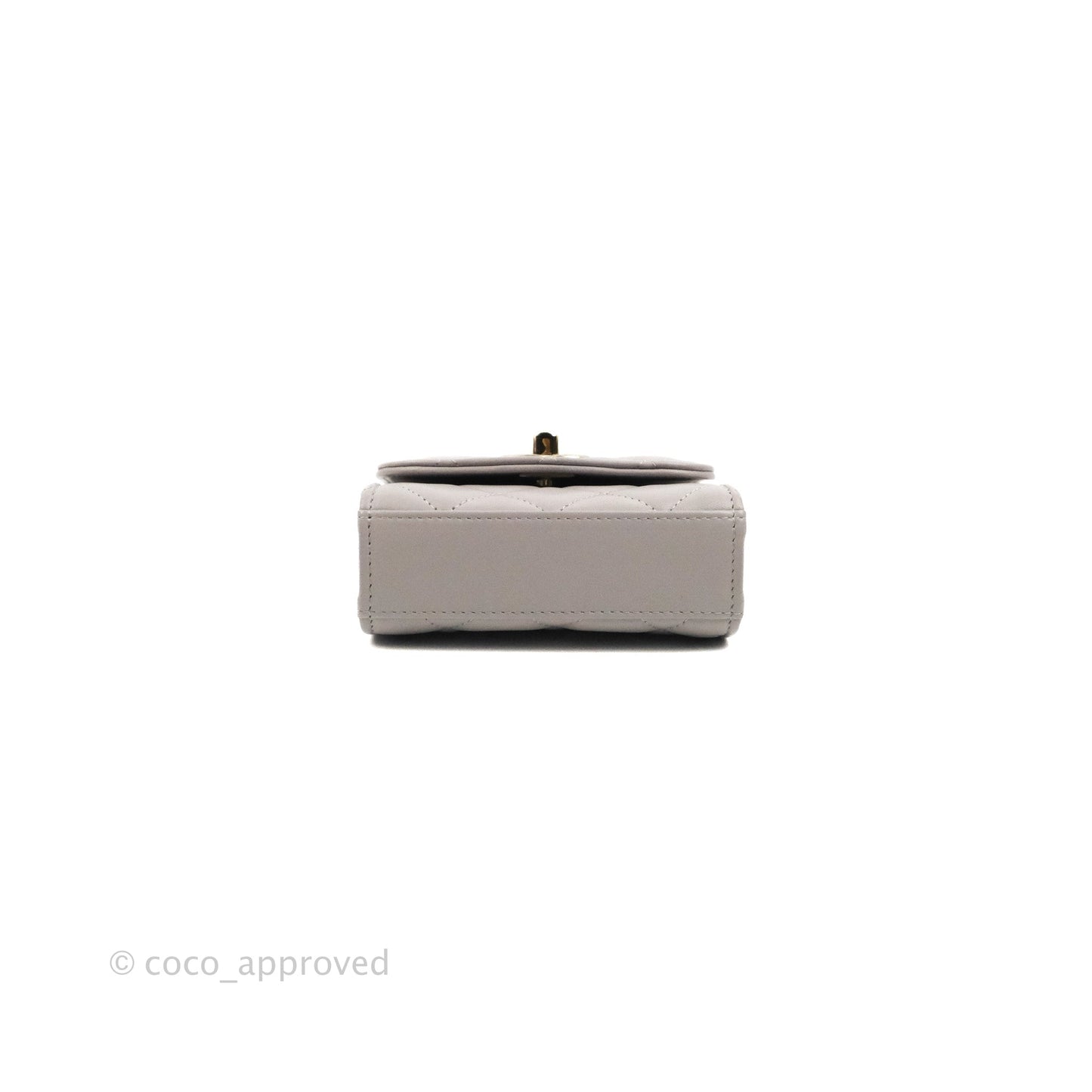 Chanel Mini Quilted Trendy CC Clutch With Chain Grey Lambskin Gold Hardware