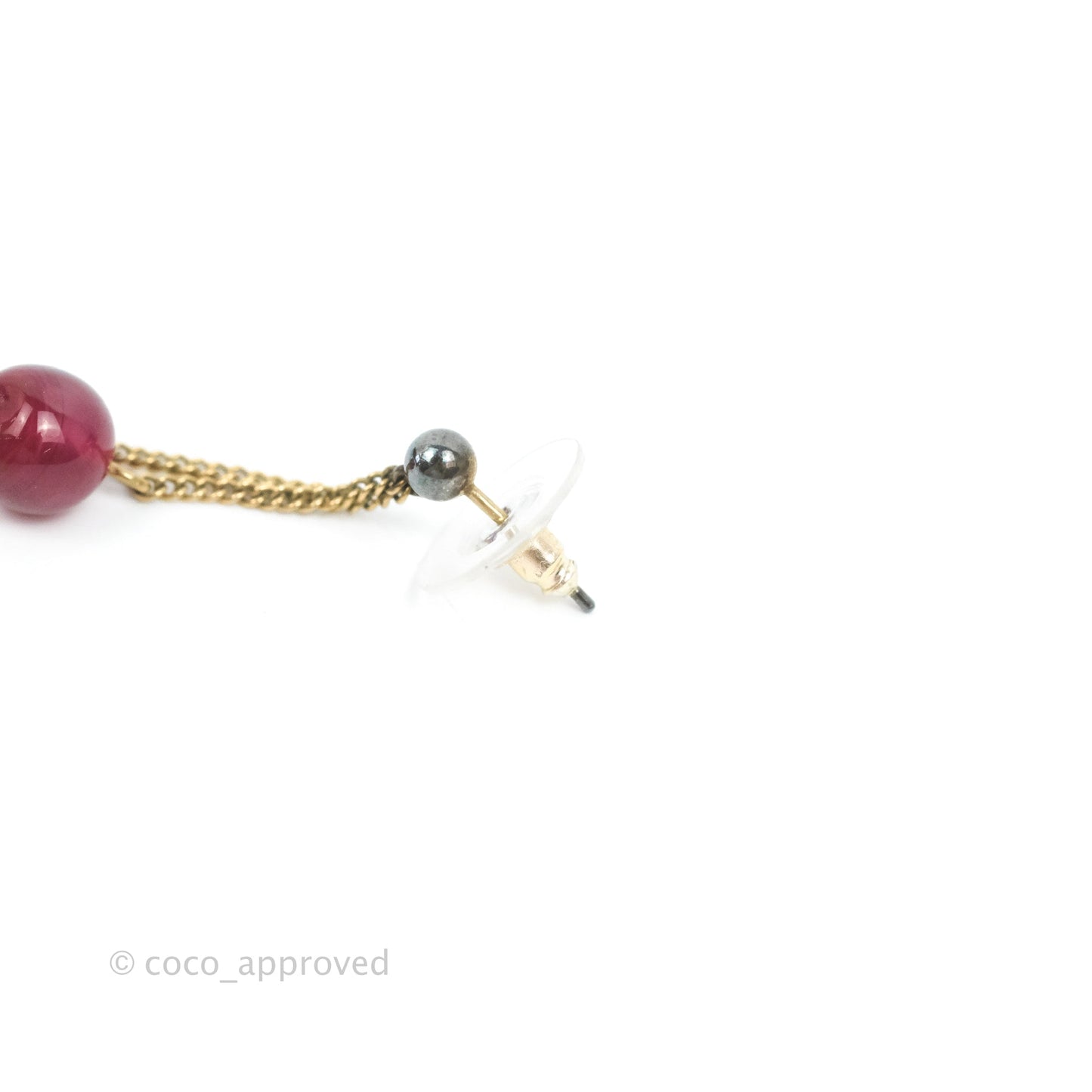 Chanel CC Long Drop Earrings Gold Tone
