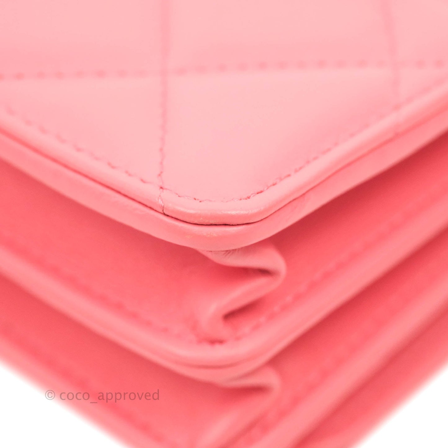 Chanel Clutch with Chain Pink Lambskin Enamel Gold Hardware