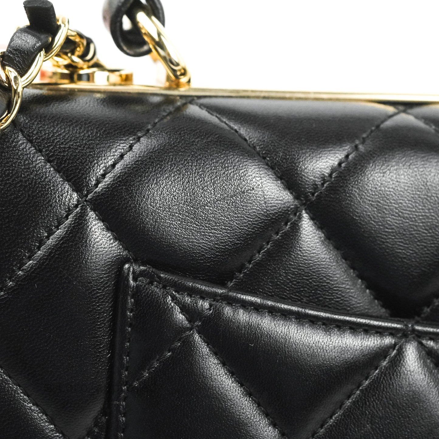 Chanel Small Trendy CC Black Lambskin Gold Hardware