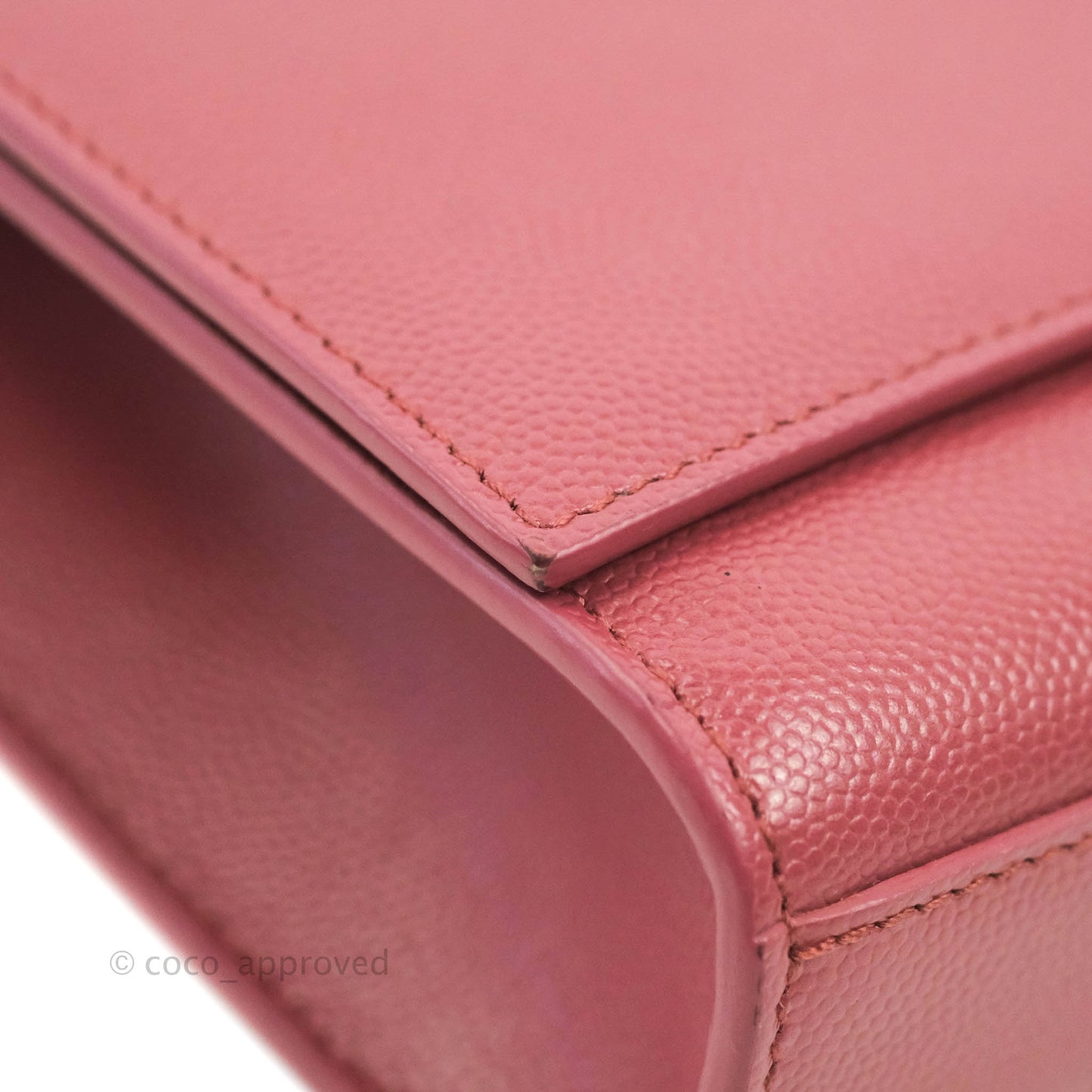 Saint Laurent New Small Classic Monogram Kate Chain Bag Mystic Rose Grained Calfskin Silver Hardware
