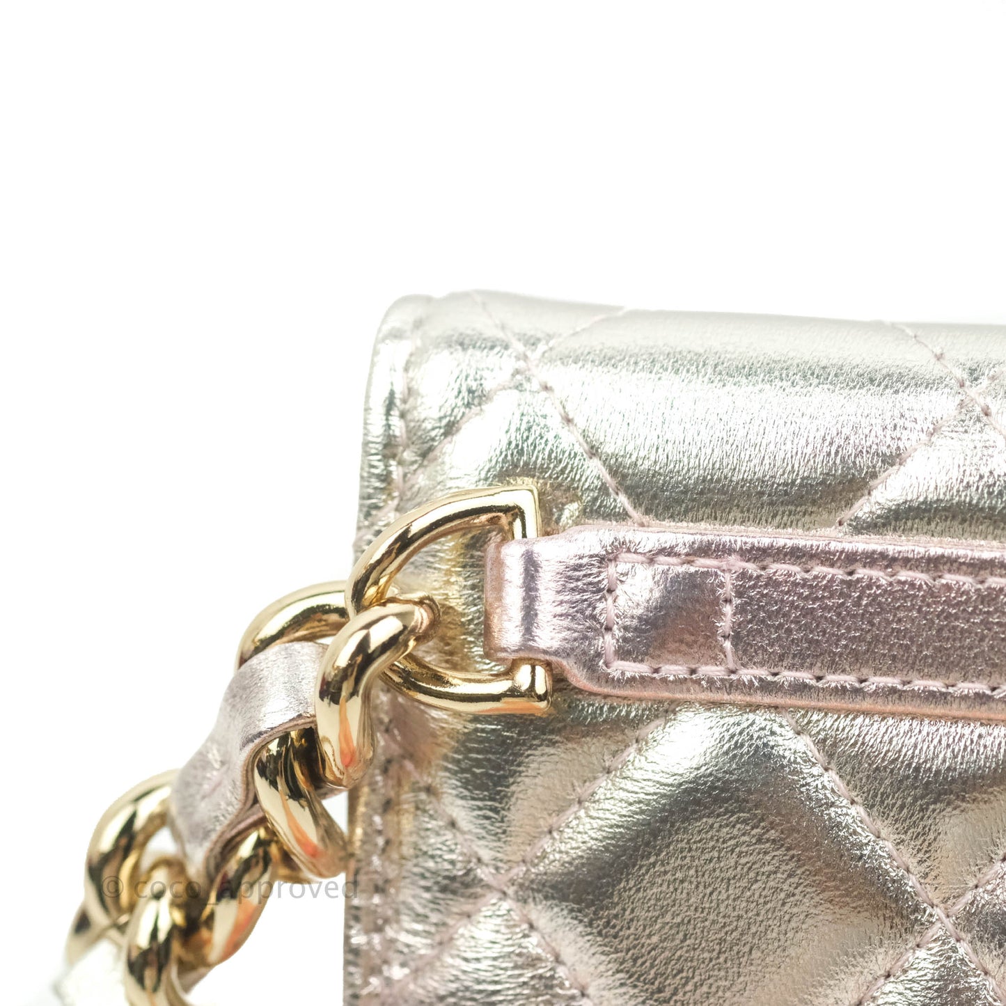 Chanel Quilted Clutch with Chain Metallic Gradient Pink/Silver Lambskin