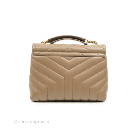 Saint Laurent Loulou Small Bag Taupe Gold Hardware