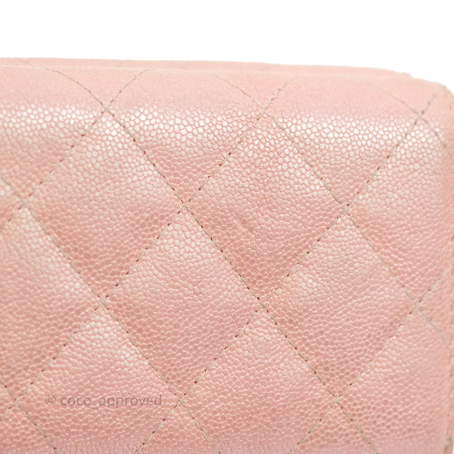 Chanel Quilted Small Classic Flap Trifold Wallet Iridescent Pink Caviar Gold Hardware