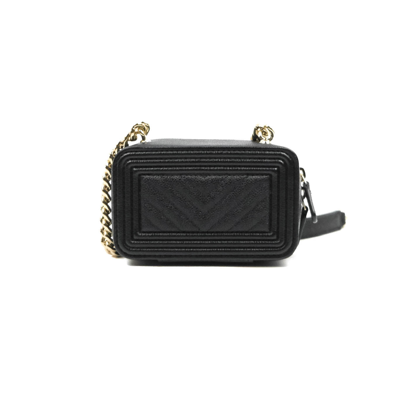 Chanel Mini Boy Clutch with Chain Black Caviar Gold Hardware