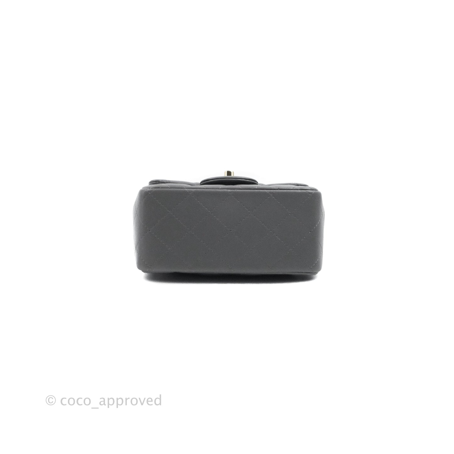 Chanel Quilted Mini Square Dark Grey Lambskin Gold Hardware