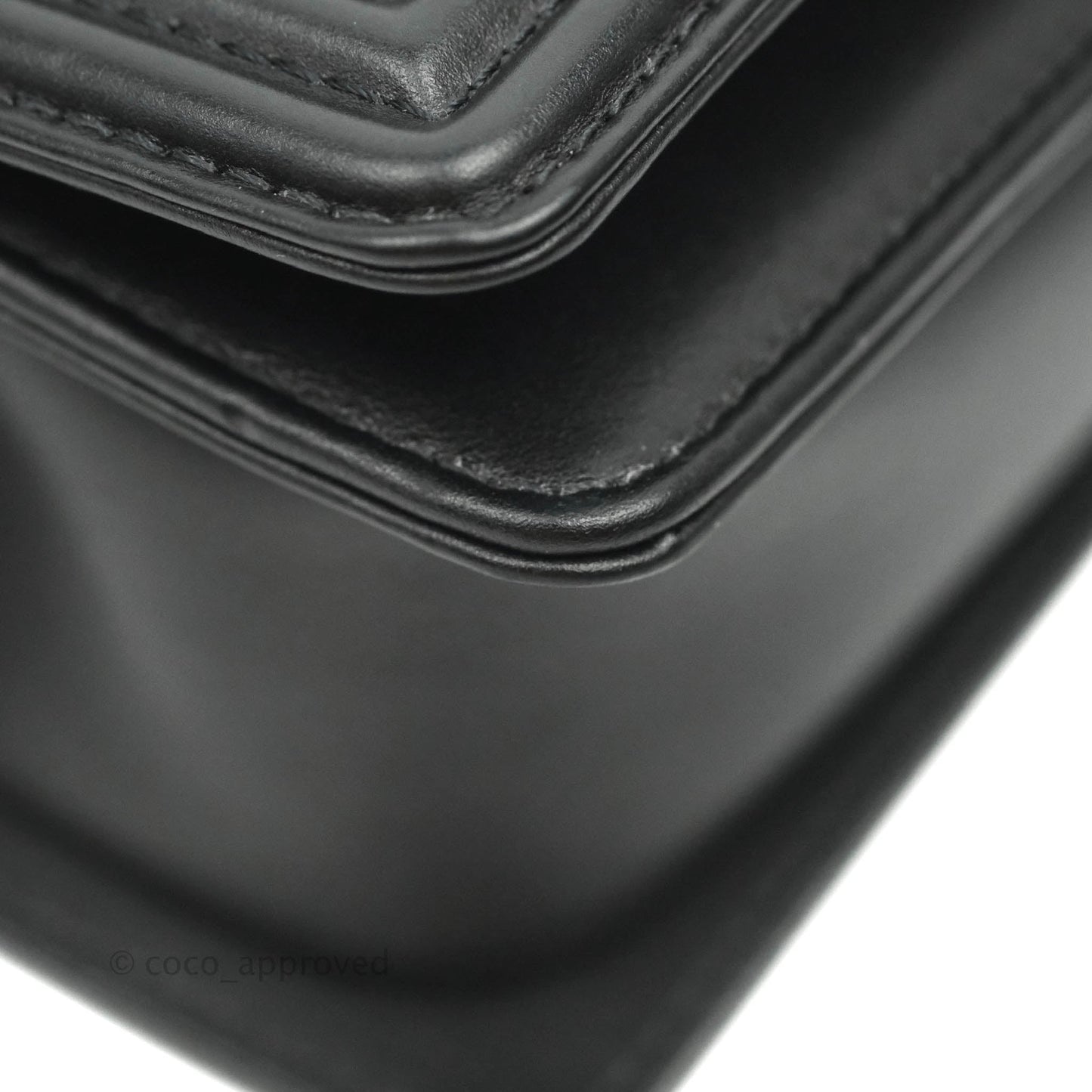 Chanel Small Boy Black Calfskin Aged Gold Hardware