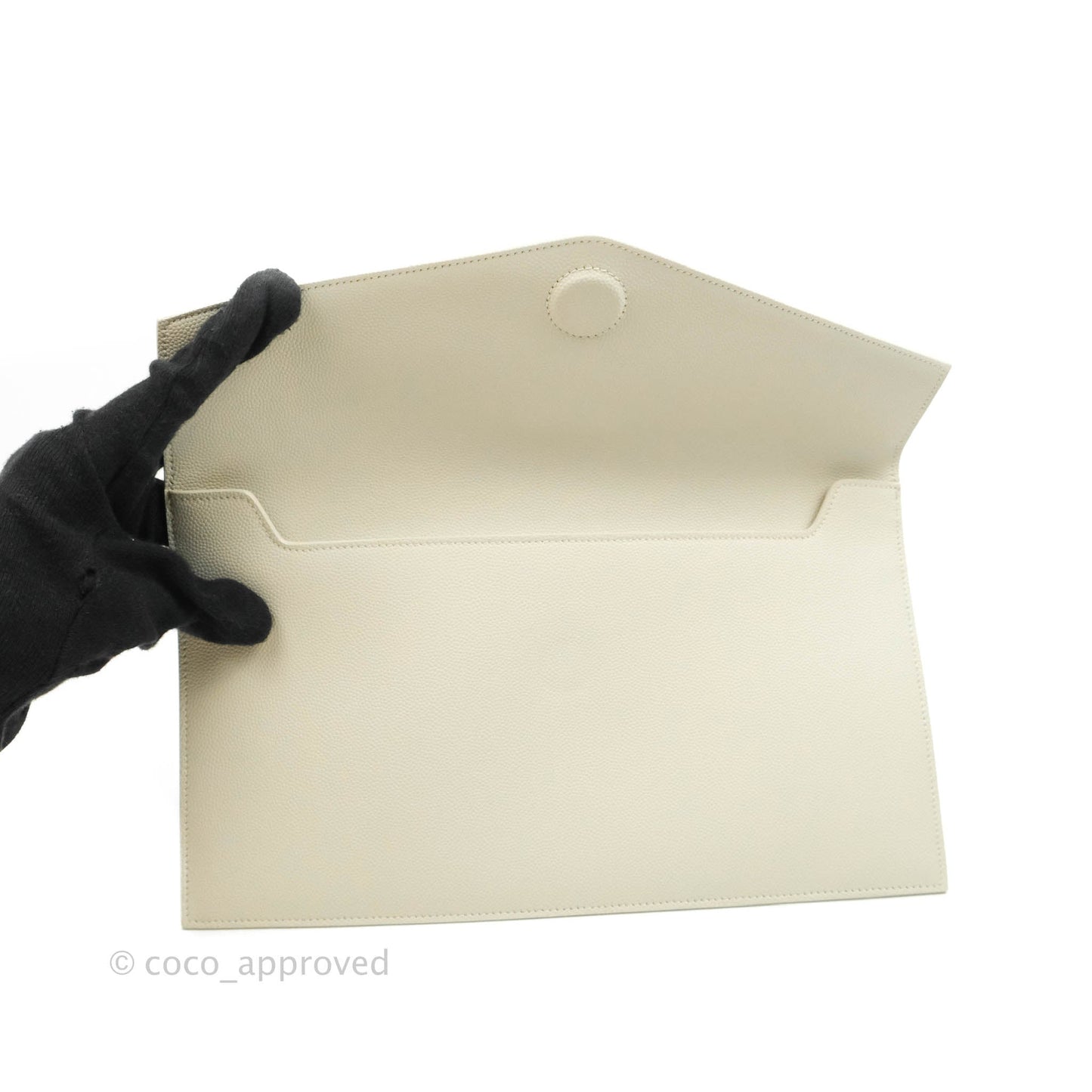 Saint Laurent Ivory Monogram Clutch Bag