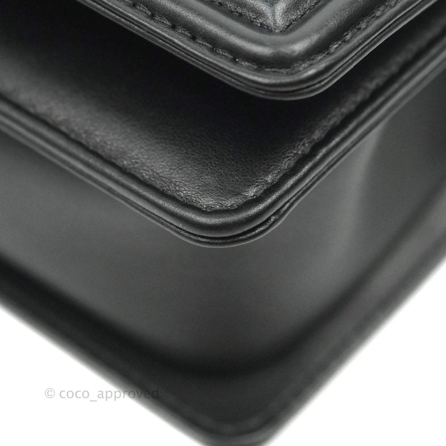 Chanel Small Boy Black Calfskin Aged Gold Hardware