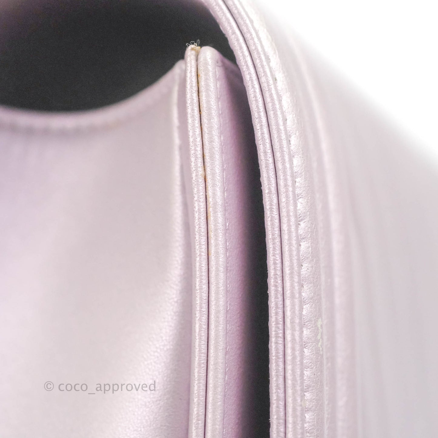 Chanel Medium Boy Chevron Iridescent Lilac Calfskin Silver Hardware