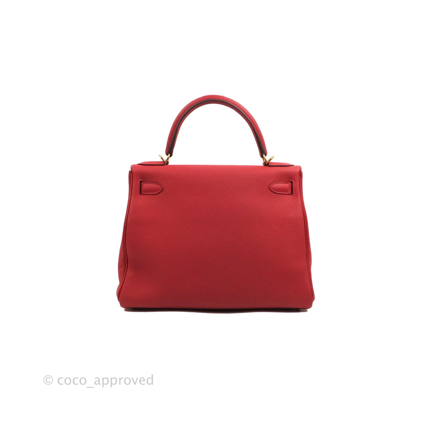 Hermès Retourne Taurillon Kelly 28 Rouge Pivoine Clemence Gold Hardware