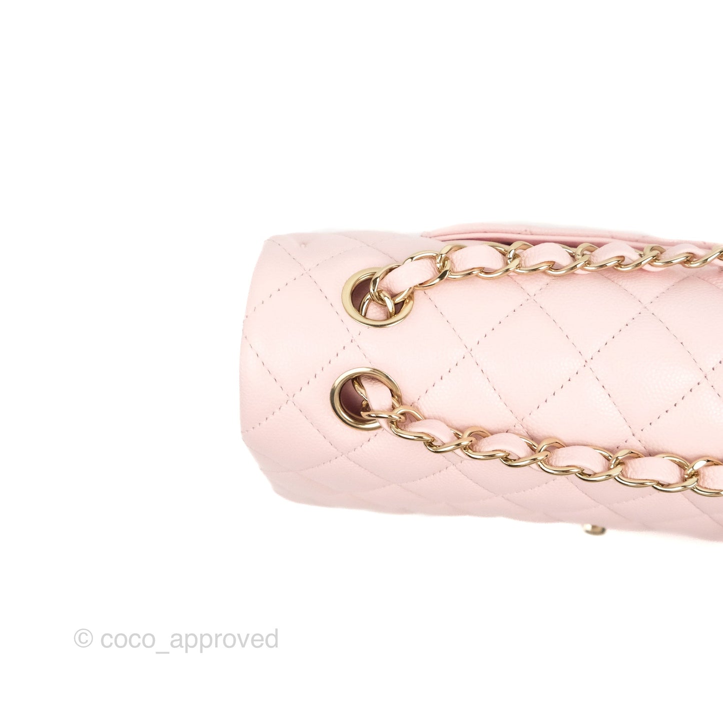 Chanel Classic M/L Medium Flap Quilted Light Pink Caviar Gold Hardware