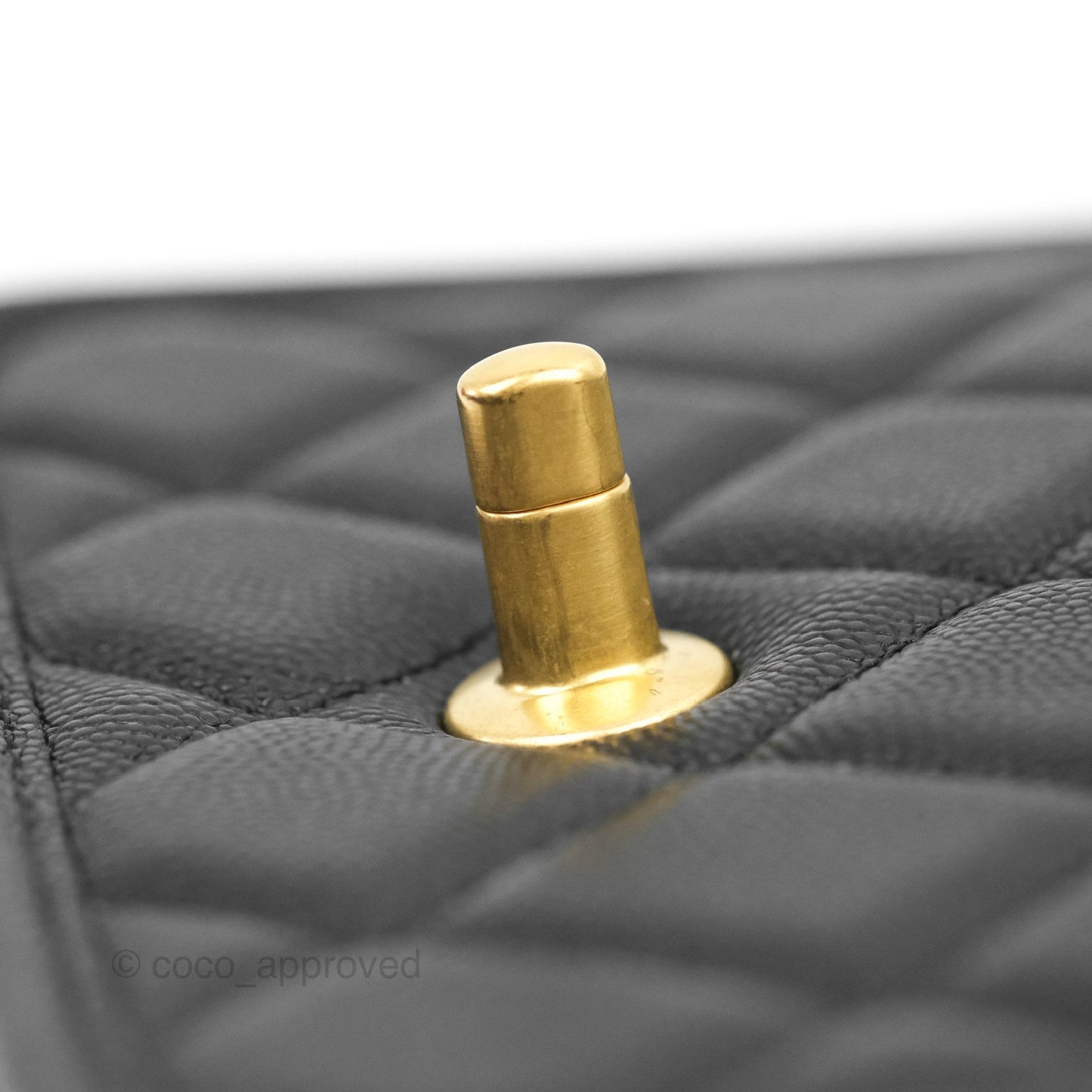 Chanel Mini School Memory Top Handle Flap Bag Black Caviar Aged Gold Hardware