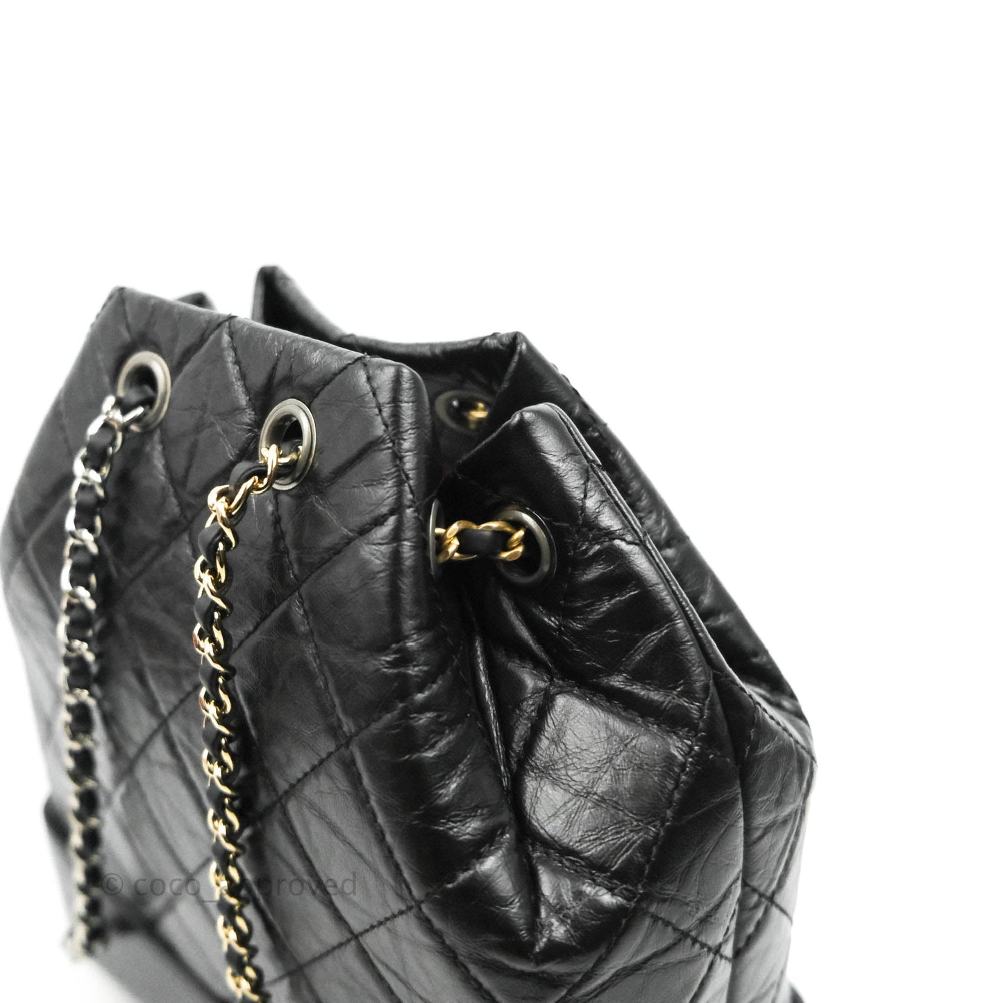 Chanel Small Gabrielle Backpack Black Aged Calfskin