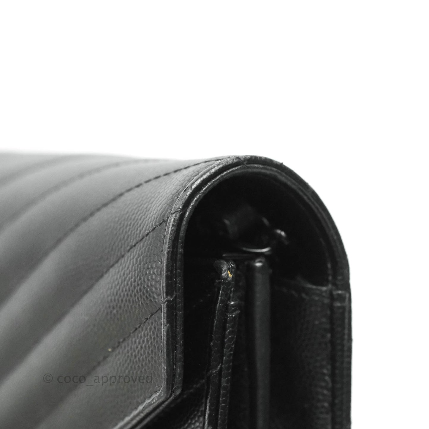 Saint Laurent Wallet on Chain Large Black Grained Leather So Black