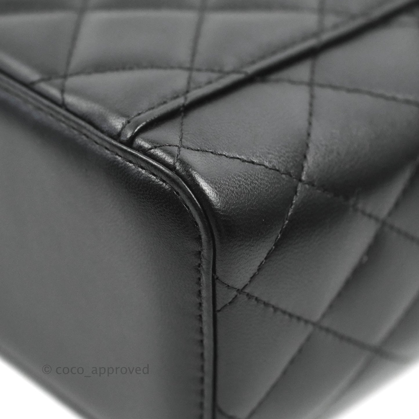 Chanel Vanity Rectangular Top Handle Black Lambskin Gold Hardware