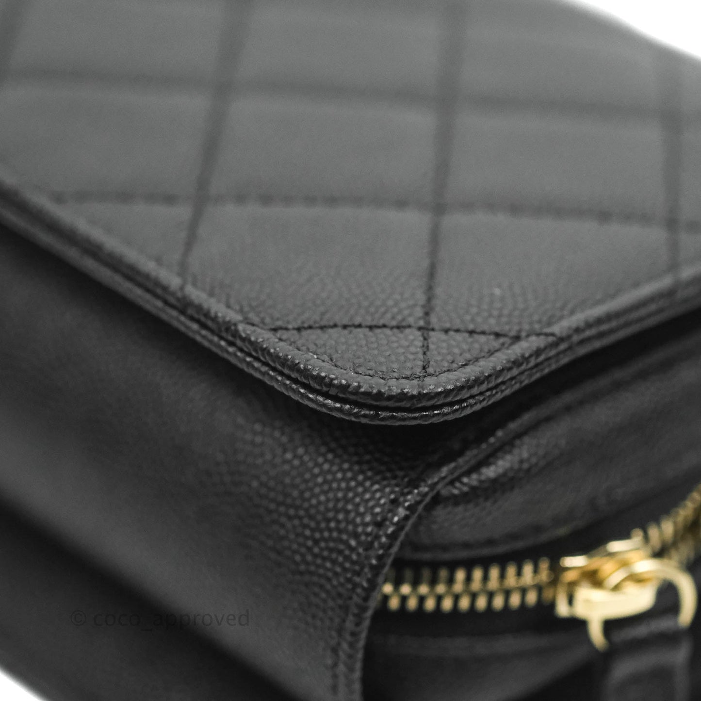 Chanel Quilted Small Like The Wallet Flap Black Caviar Light Gold Hardware 22C