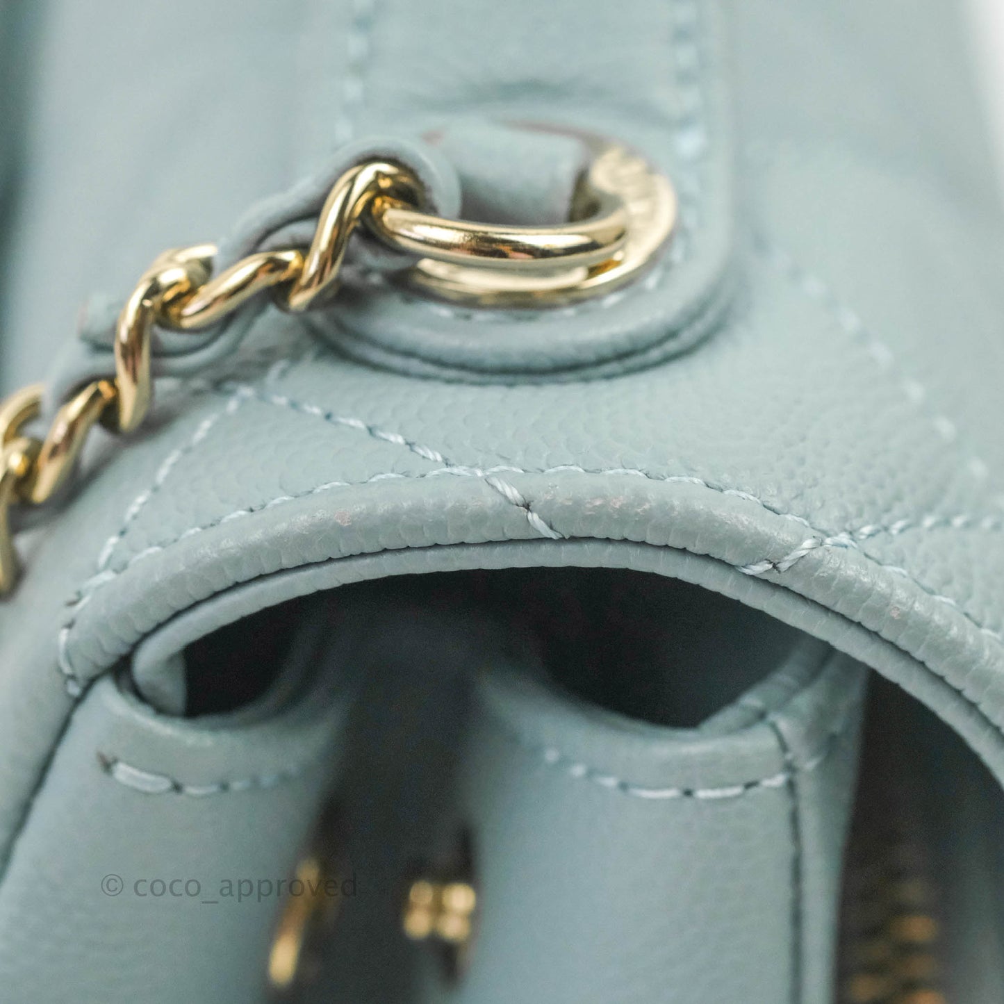 Chanel Quilted Small Business Affinity Flap Blue Caviar Gold Hardware