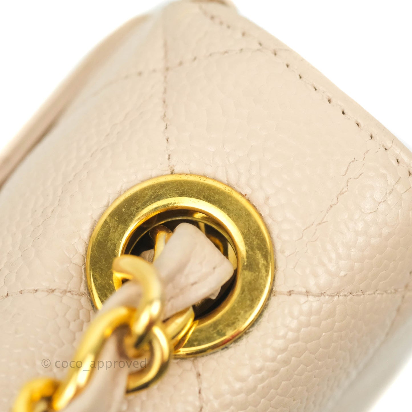 Chanel Vintage CC Large Square Shoulder Bag Dusty Pink Caviar 24K Gold Hardware