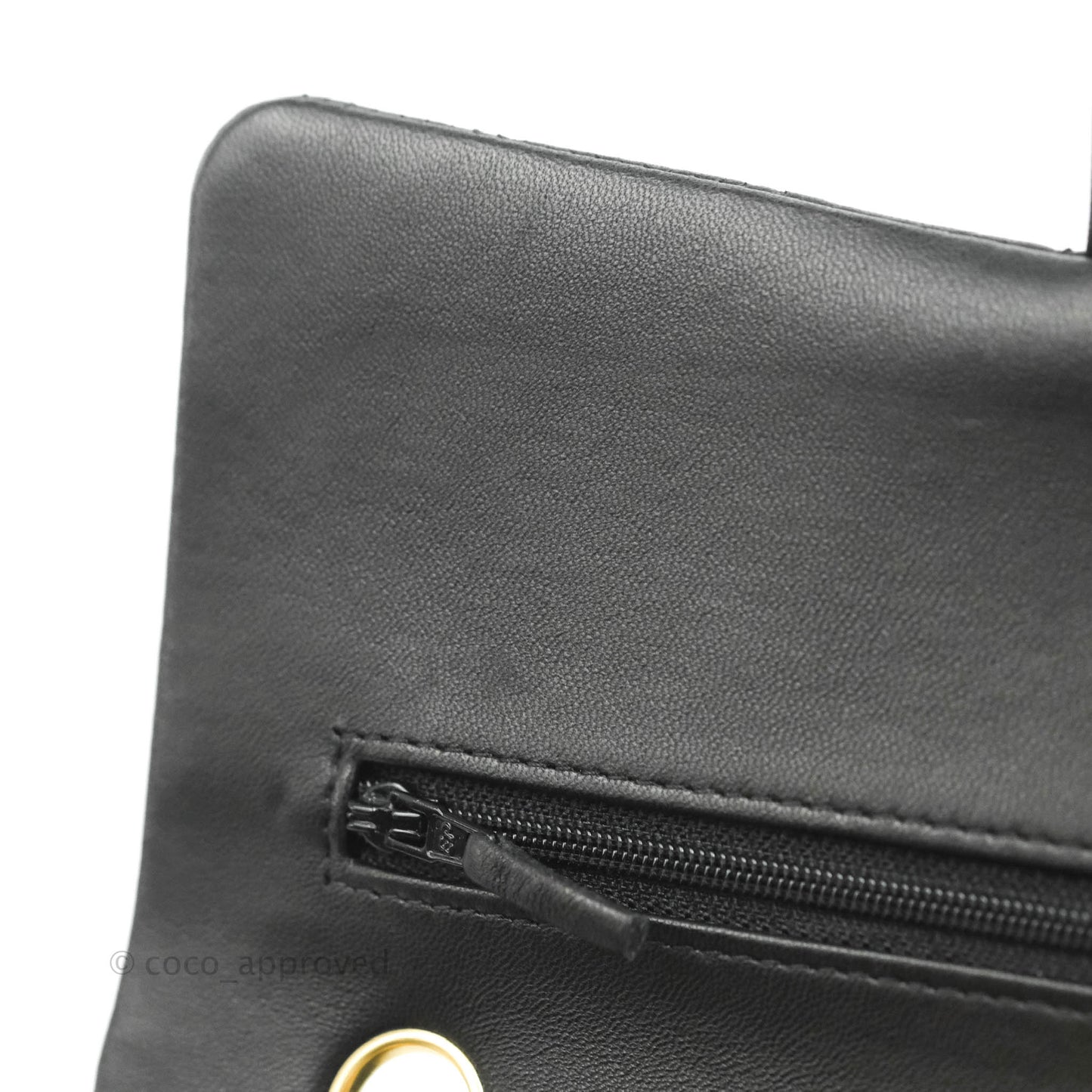 Chanel Classic M/L Medium Double Flap Black Lambskin Gold Hardware