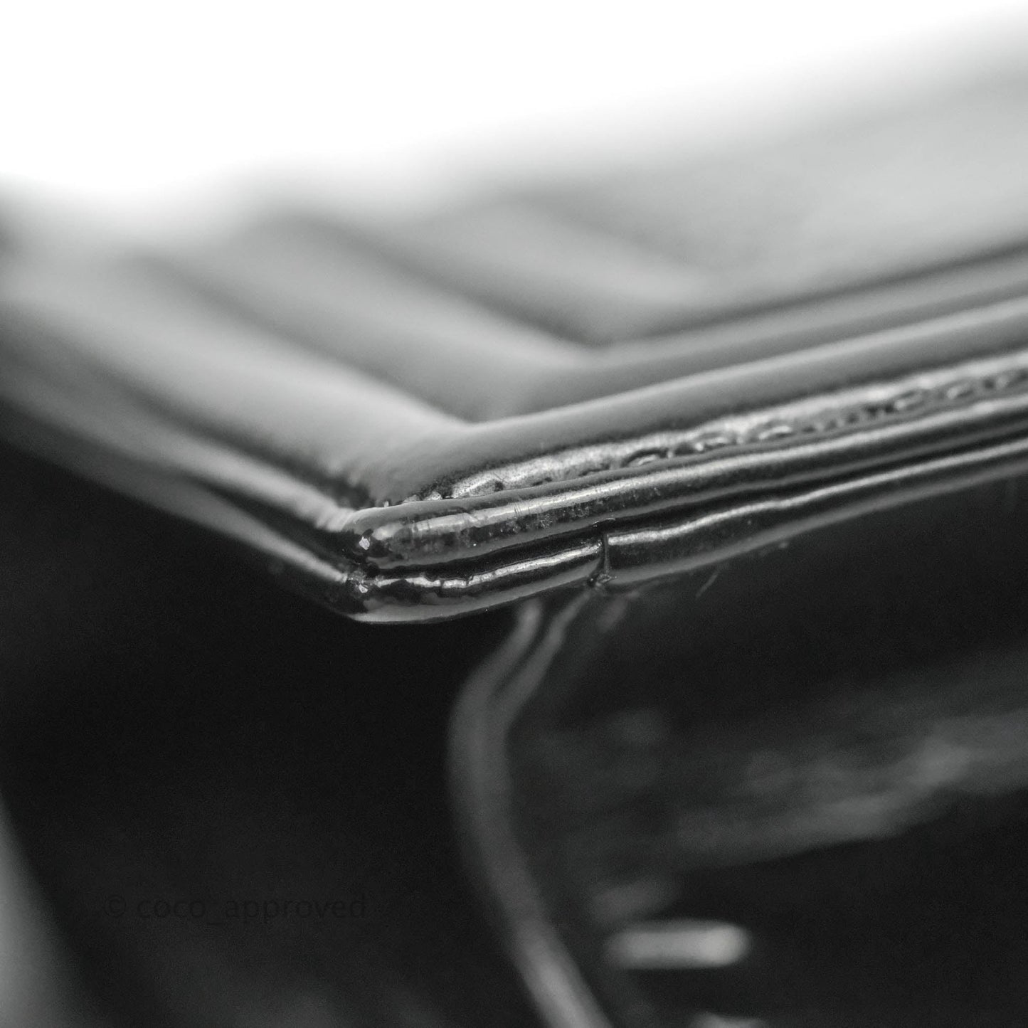 Chanel Boy Clutch Python Patent Black Ruthenium Hardware