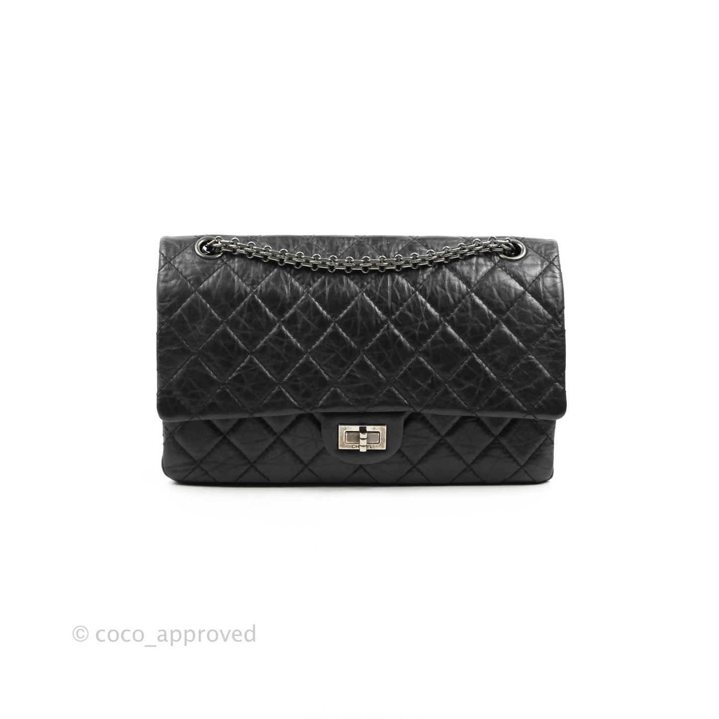 Chanel Reissue 226 Quilted Flap Black Aged Calfskin Ruthenium Hardware