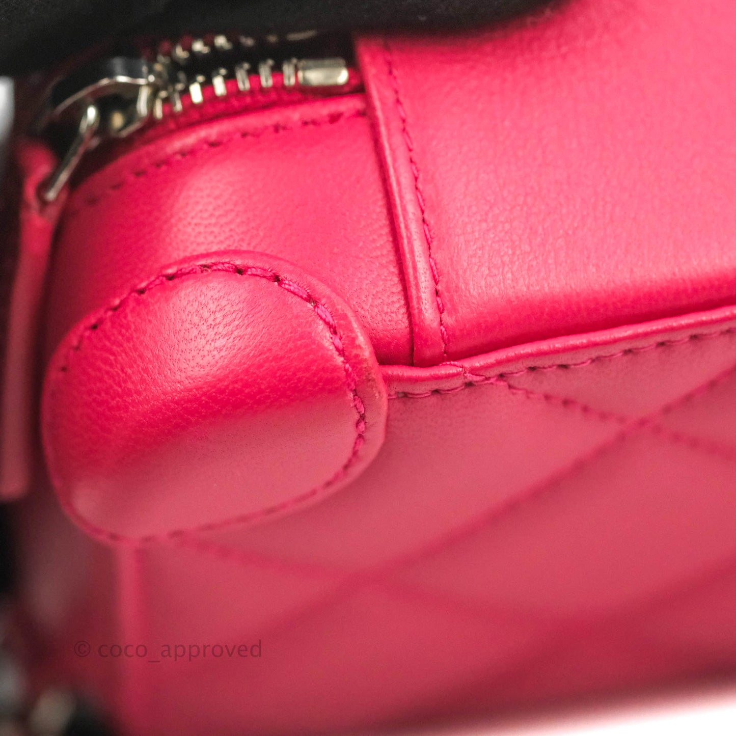 Chanel Mini Quilted Camera Case Pink Lambskin Silver Hardware