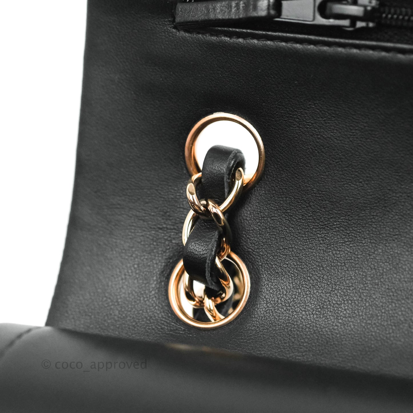 Chanel Classic Small S/M Flap Black Lambskin Rose Pink-Gold Hardware