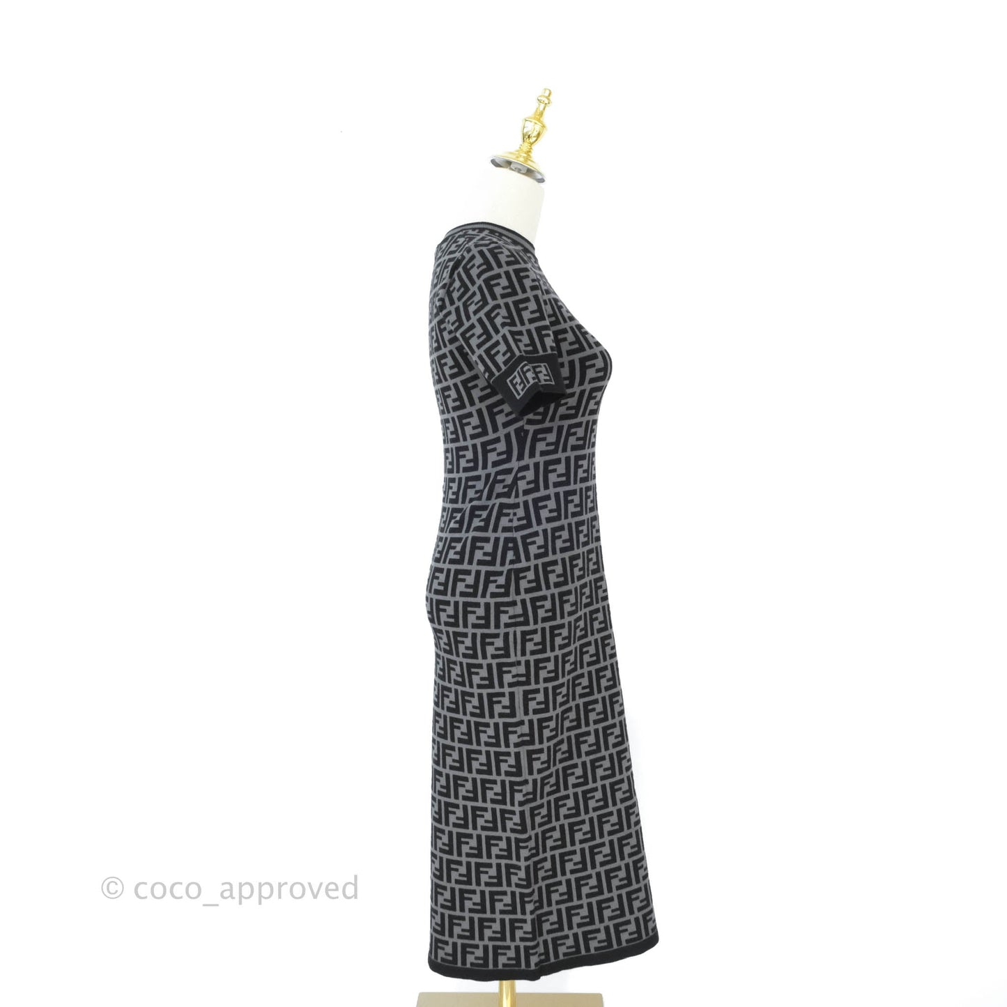 Fendi FF Motif Fabric Dress Black