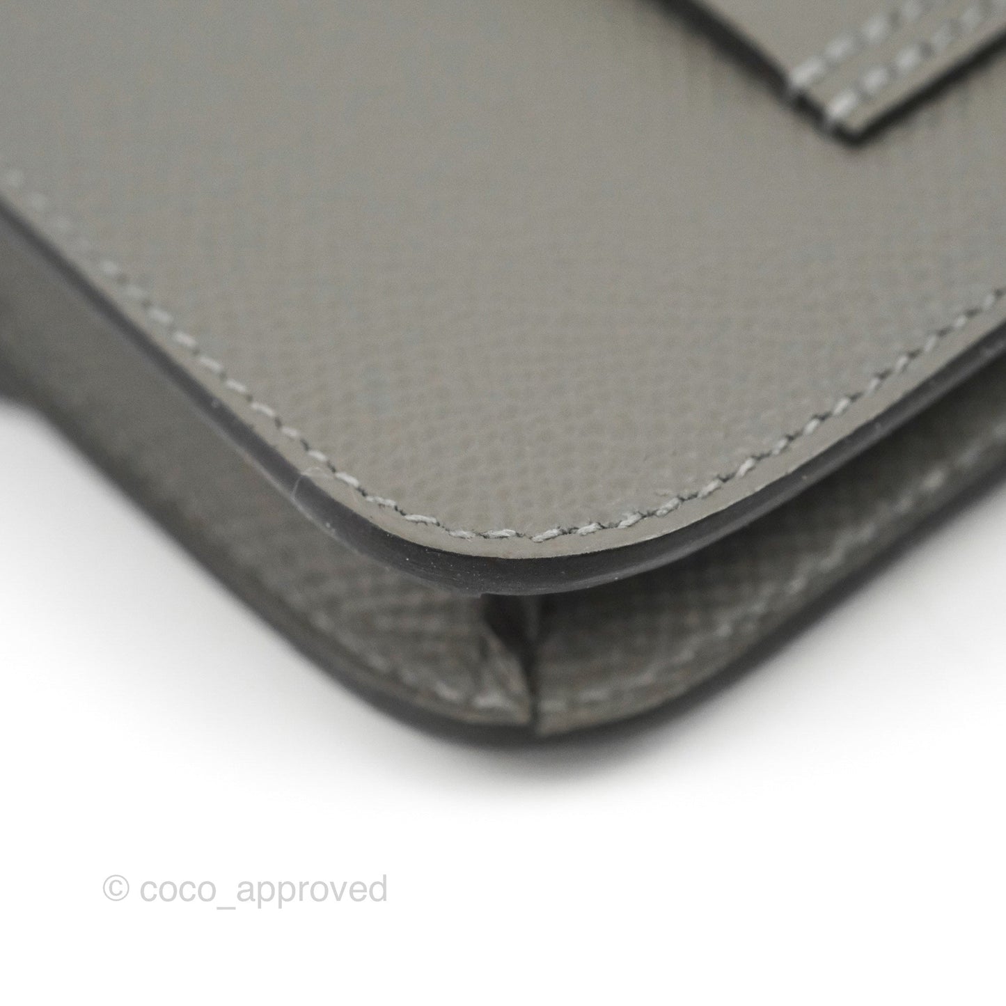 Hermès Constance Slim Wallet Gris Meyer Epsom Gold Hardware