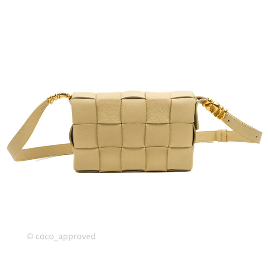 Bottega Veneta Cassette Shoulder Bag Intreccio Porridge Grained Calfskin Gold Hardware