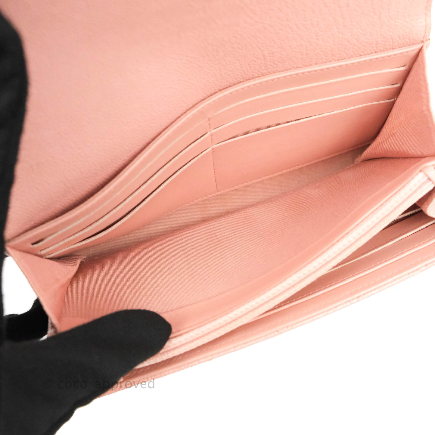 Chanel Quilted Boy Flap Long Wallet Pink Caviar Aged Gold Hardware