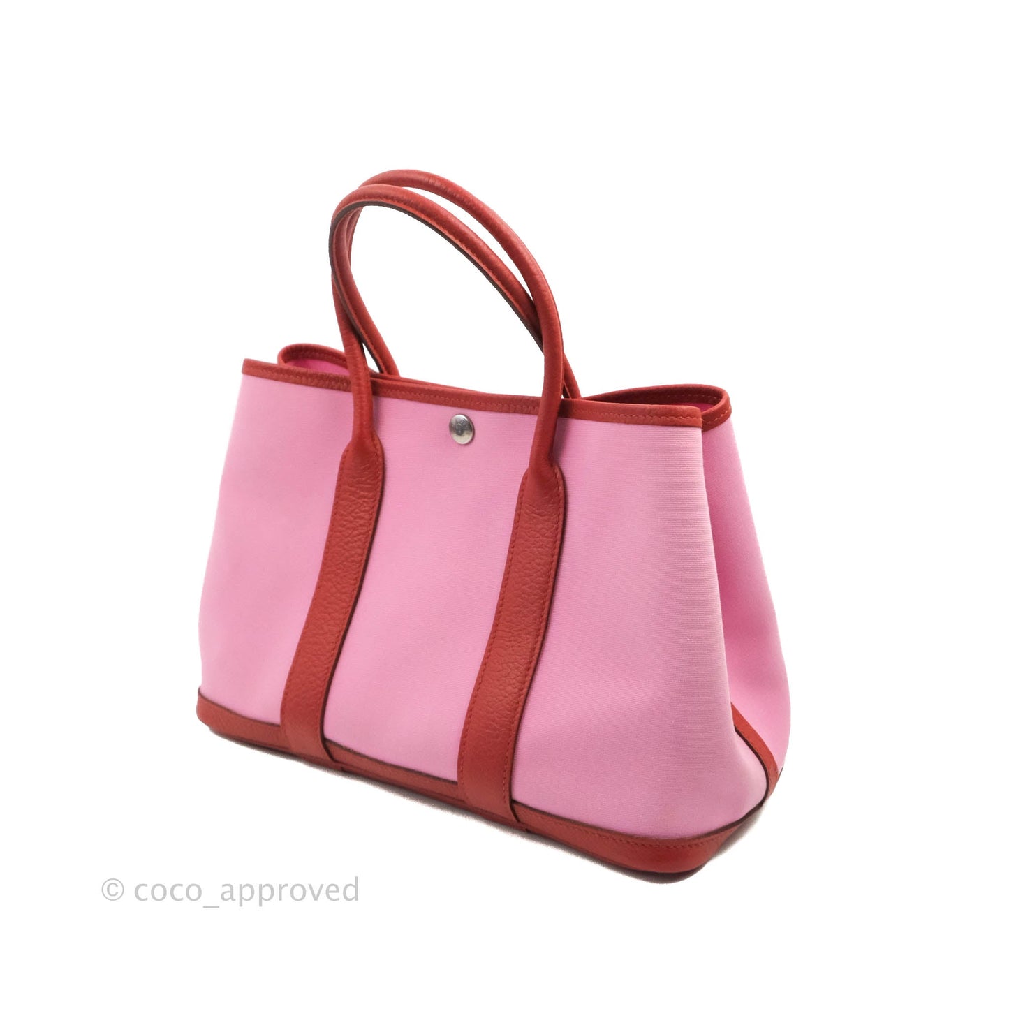 Hermès Garden Party 30 Pink / Red Duchesse Canvas