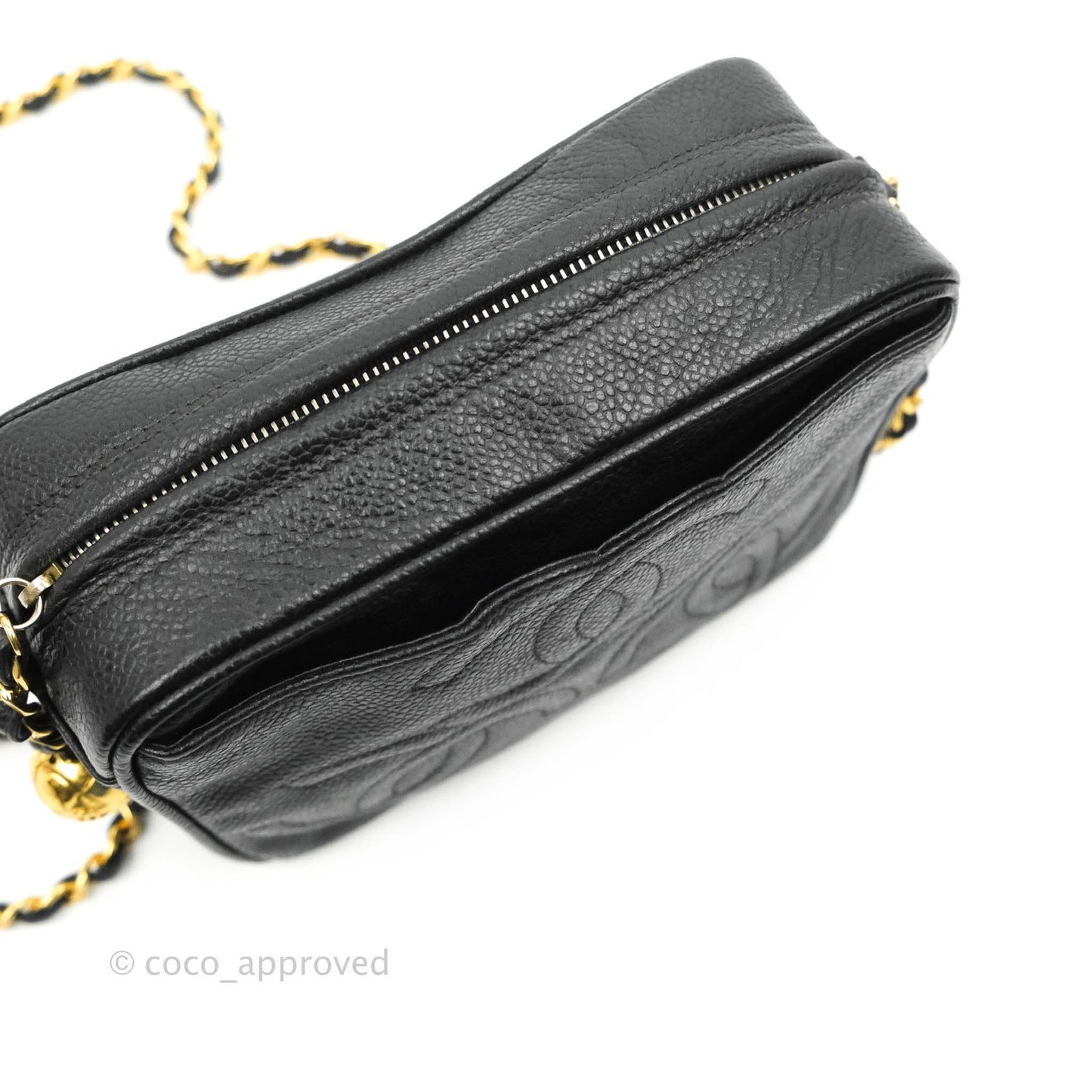 Chanel Vintage Camera Bag Black Caviar Gold Hardware