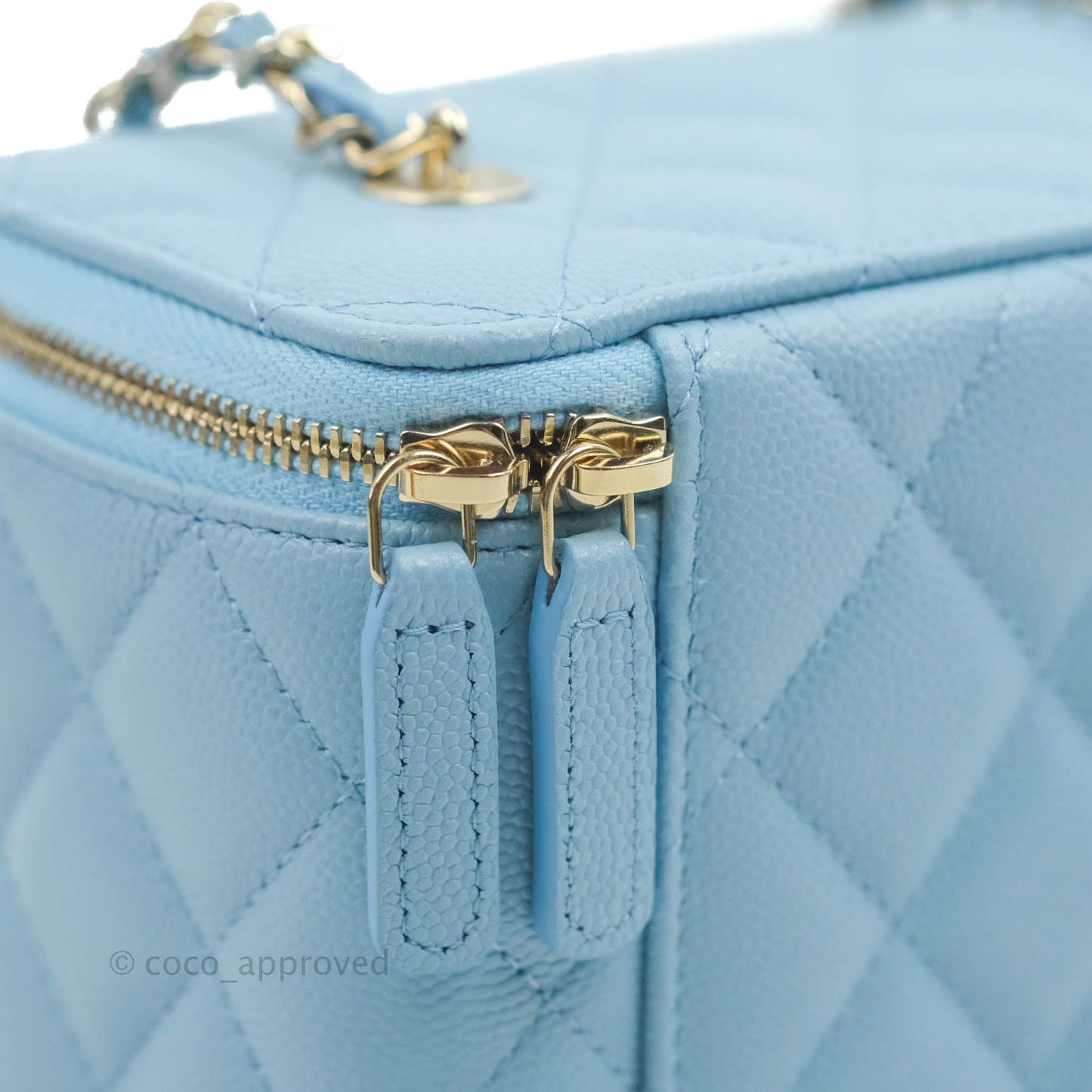 Chanel Vanity with Chain Blue Caviar Gold Hardware 22S