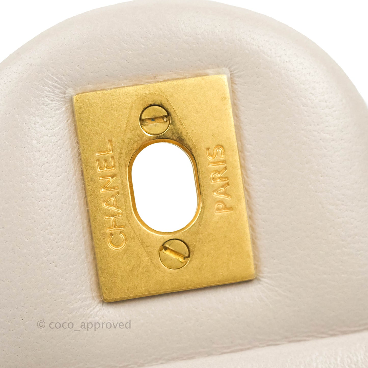 Chanel Mini Square Pearl Crush Quilted Pale Lilac Lambskin Gold Hardware