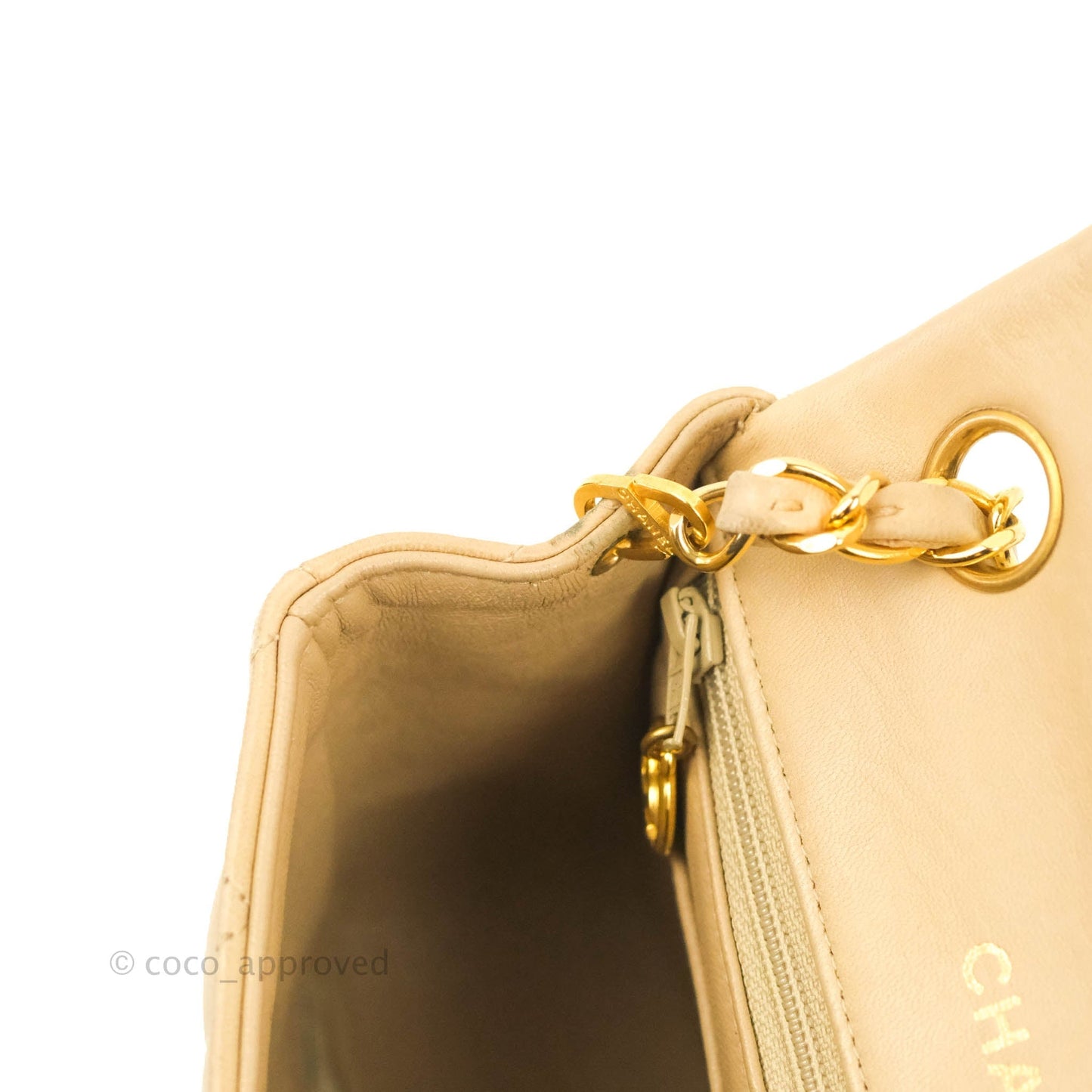Chanel Vintage Mini Square Beige Lambskin 24K Gold Hardware