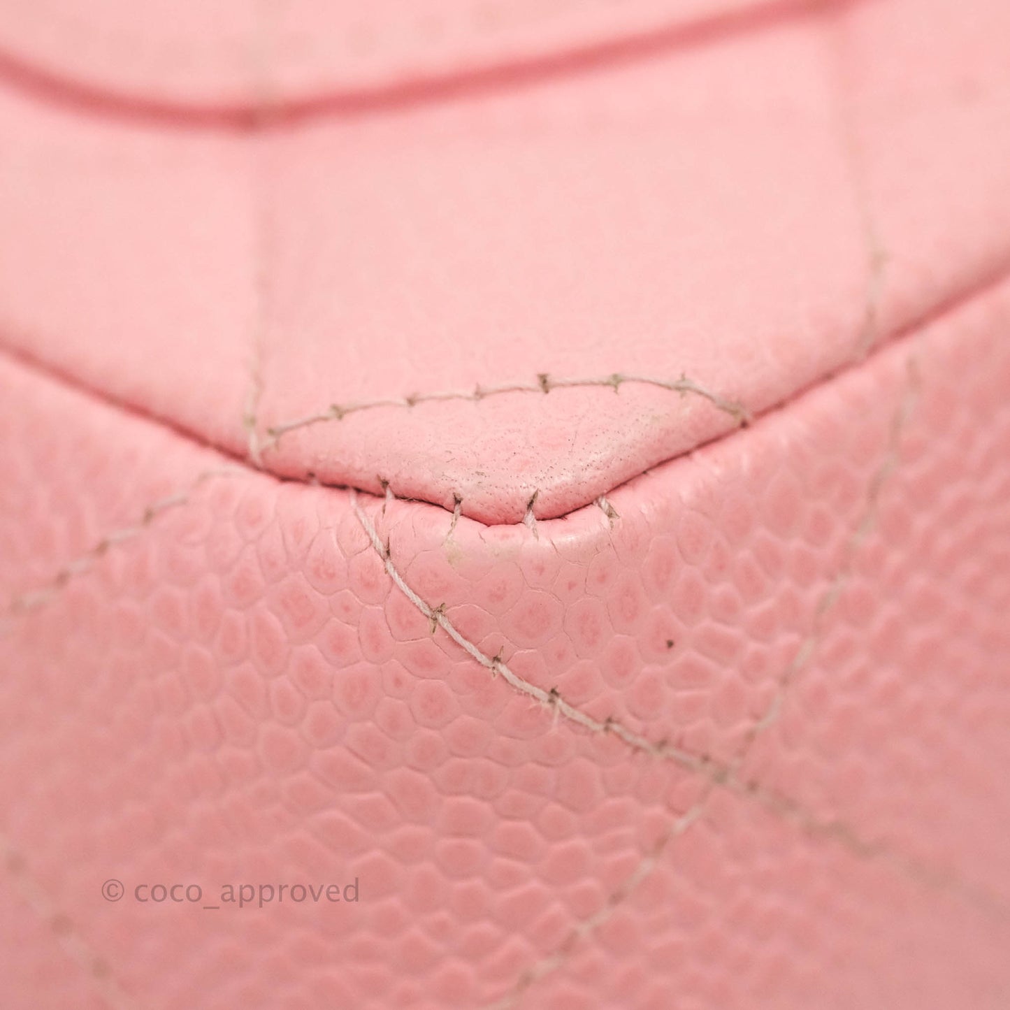 Chanel Quilted Vintage Mini Square Flap Pink Caviar Silver Hardware