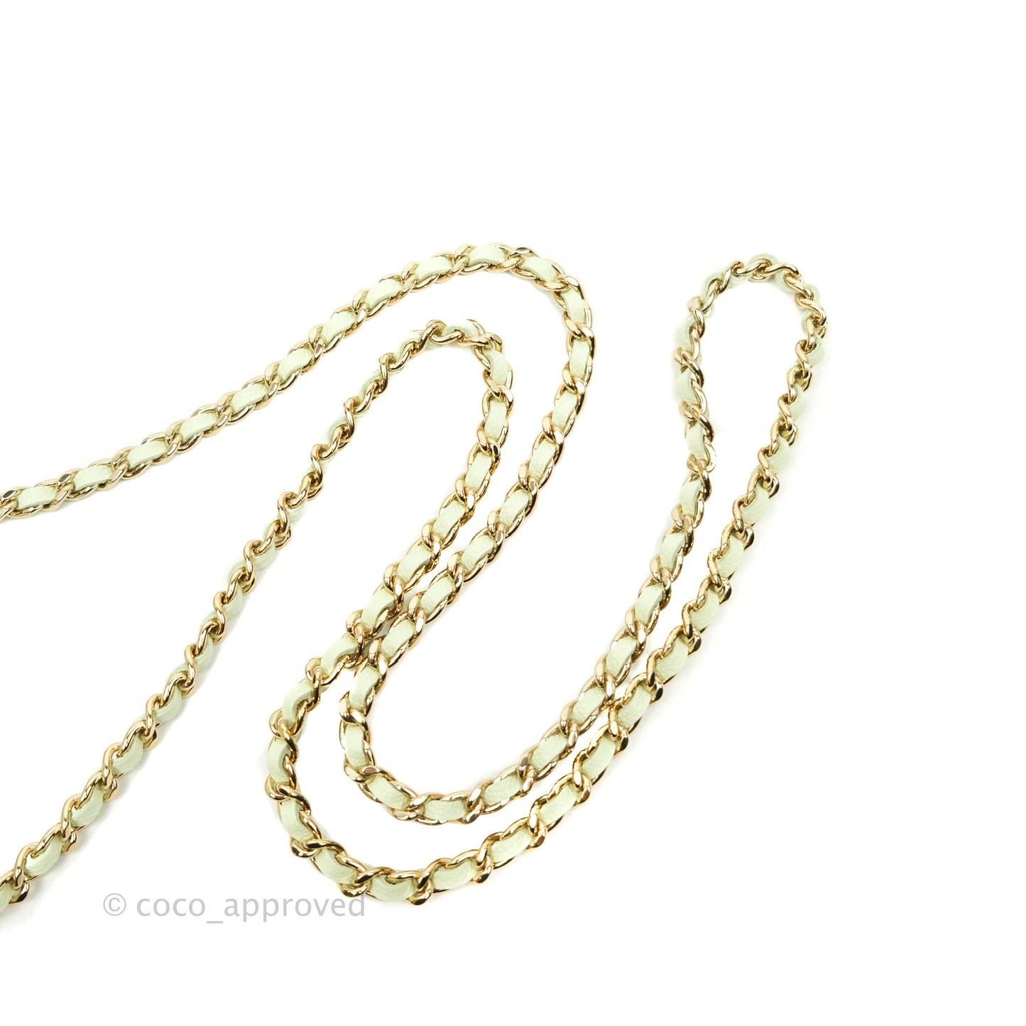 Chanel Classic Clutch With Chain Mint Green Gold Hardware