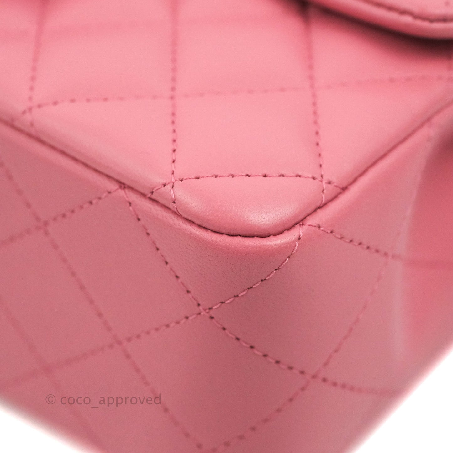 Chanel Top Handle Mini Rectangular Flap Bag Pink Lambskin Gold Hardware With Twilly