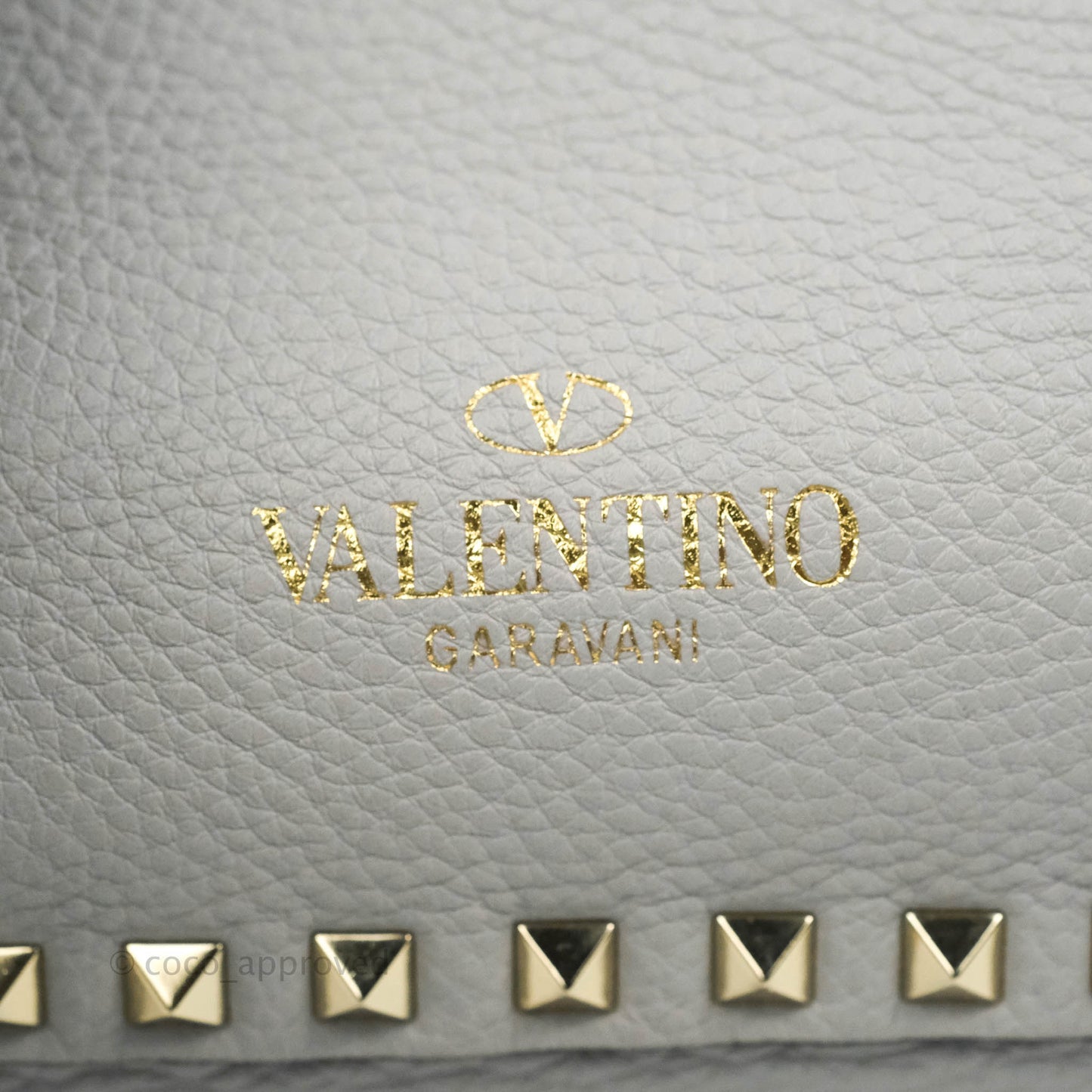 Valentino Garavani Medium Rockstud Bag Grey Grainy Calfskin