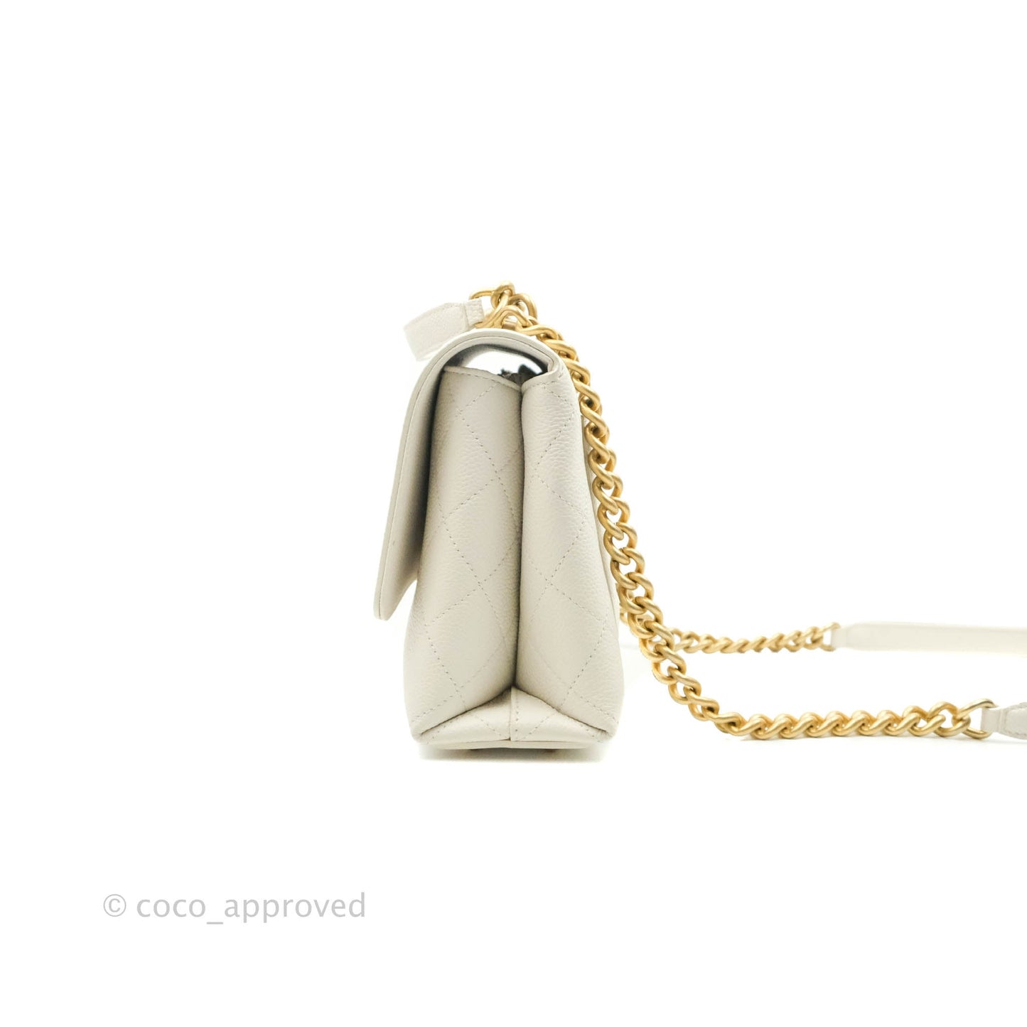 Chanel Chic Affinity Small Grained Calfskin Ivory Gold Hardware