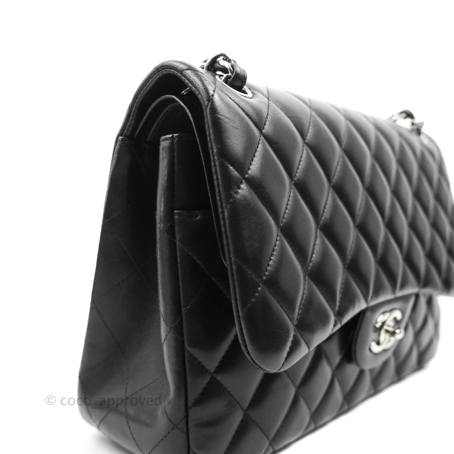 Chanel Jumbo Double Flap Black Lambskin Silver Hardware⁣⁣
