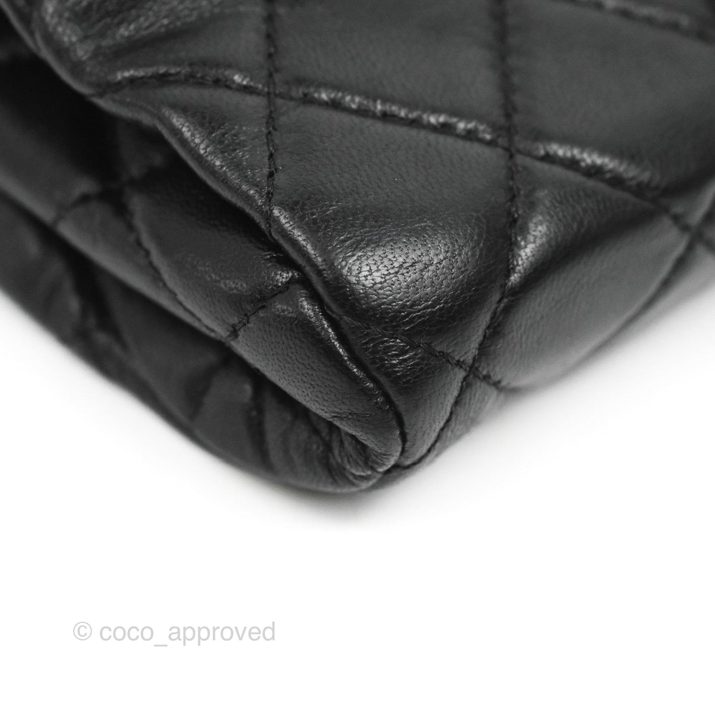 Chanel Flap Bag Black Lambskin Aged Gold Hardware