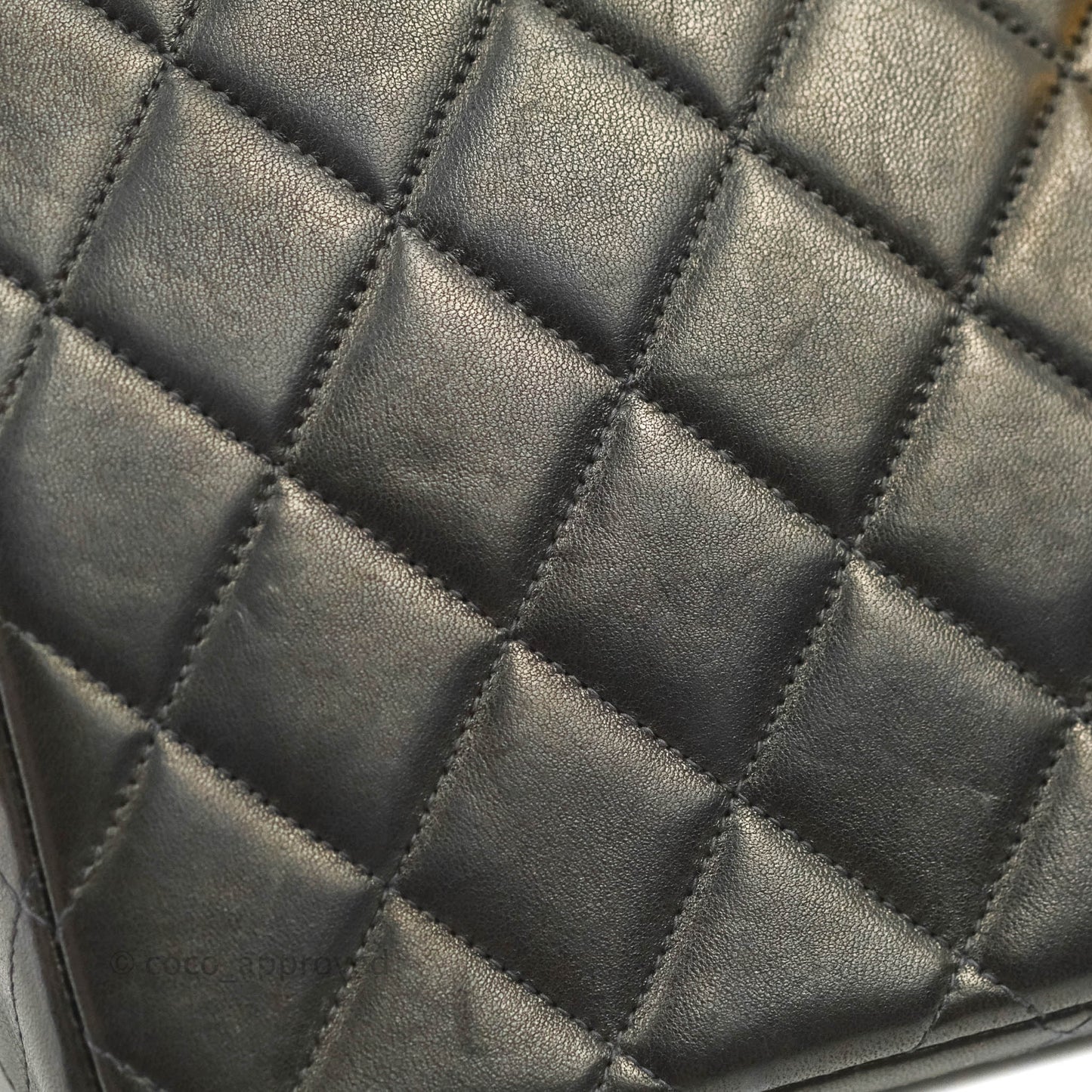 Chanel Vintage Jumbo Single Flap Black Lambskin 24K Gold Hardware