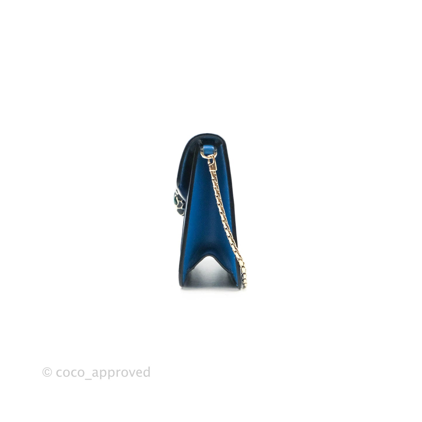 Bvlgari Serpenti Forever Mini Bag in Blue Gold Hardware