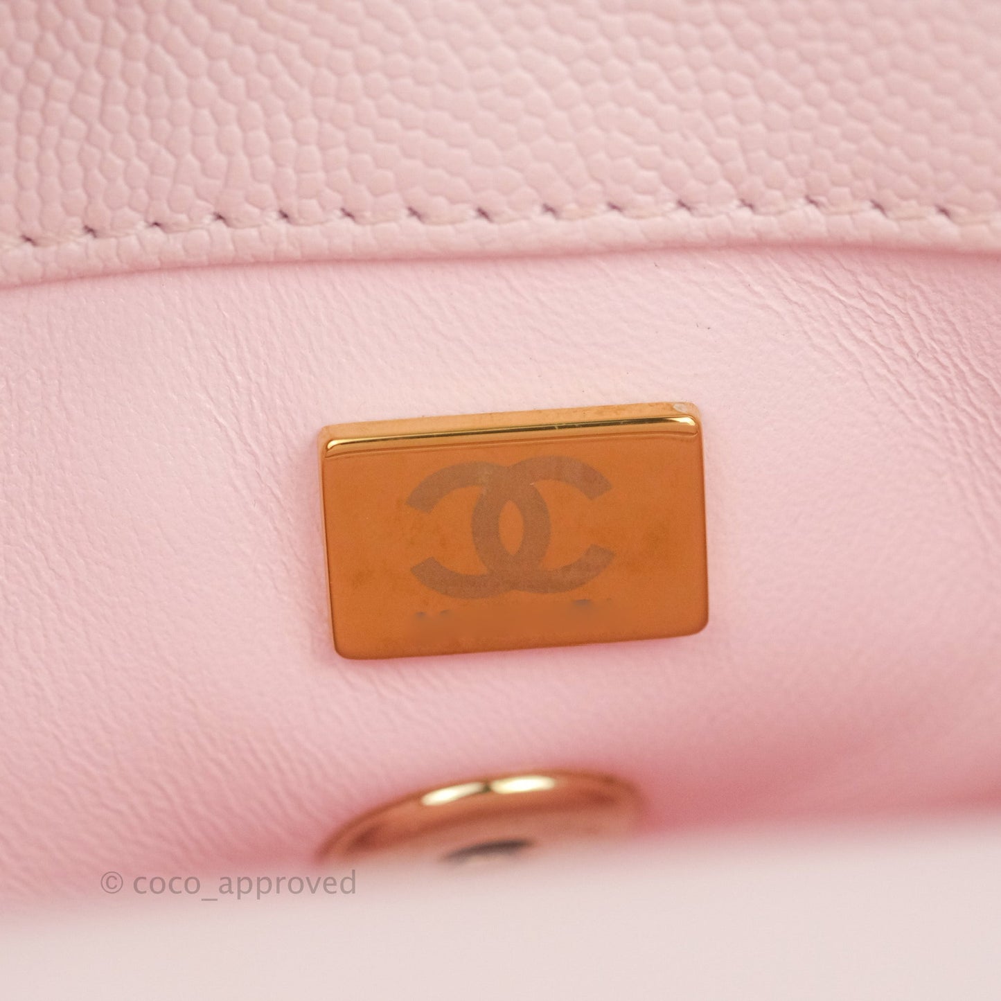 Chanel Mini Coco Handle Quilted Light Pink Caviar Gold Hardware
