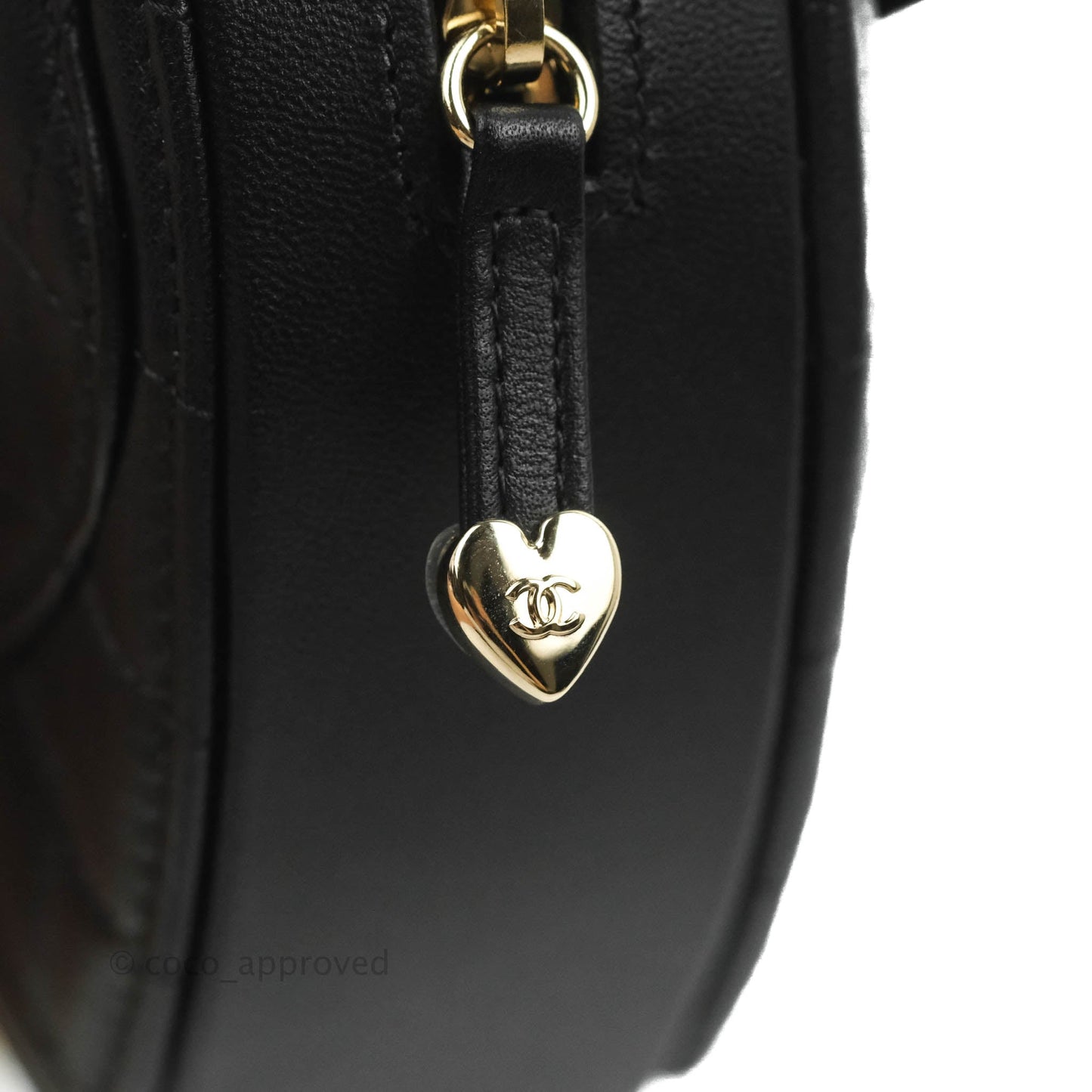 Chanel Small Heart Bag Black Lambskin Gold Hardware 22S