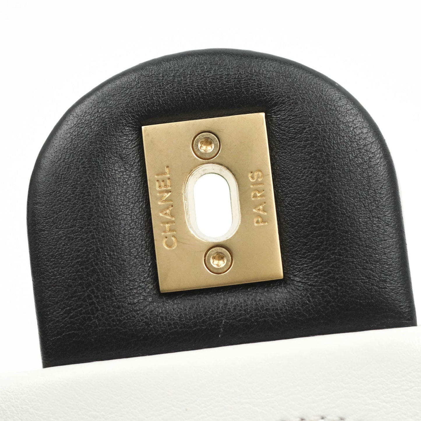 Chanel Quilted Graphic Mini Flap Bag Black White Gold Hardware