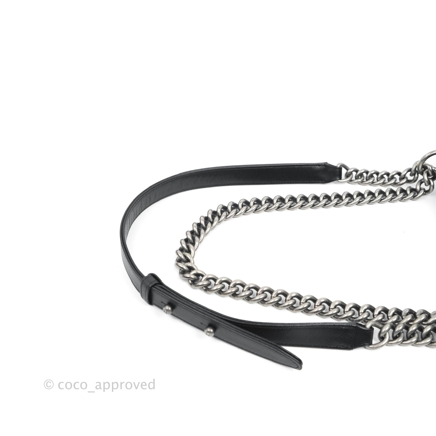 Chanel Small Quilted Boy Bag Black Caviar Ruthenium Hardware